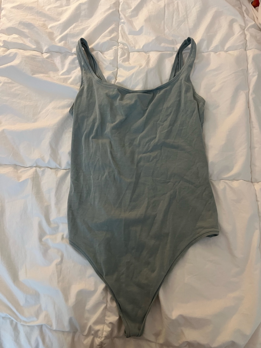 PINK Victoria's Secret Sage Green Scoop Bodysuit